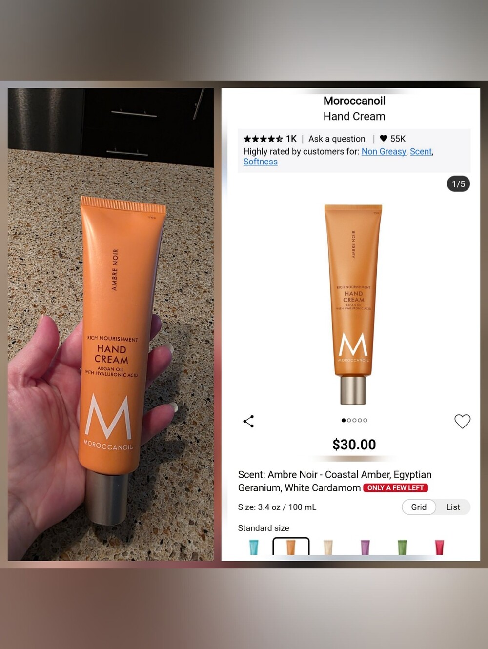 Moroccanoil Ambre Noir Hand Cream
